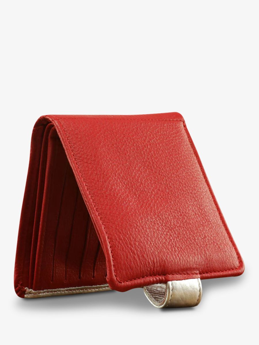 Foto-Seitenansicht-Brieftasche-Leder-Damen-rot-silber-LePortefeuille-Louise-rot-silber-PAUL-MARIUS-M30-R-S