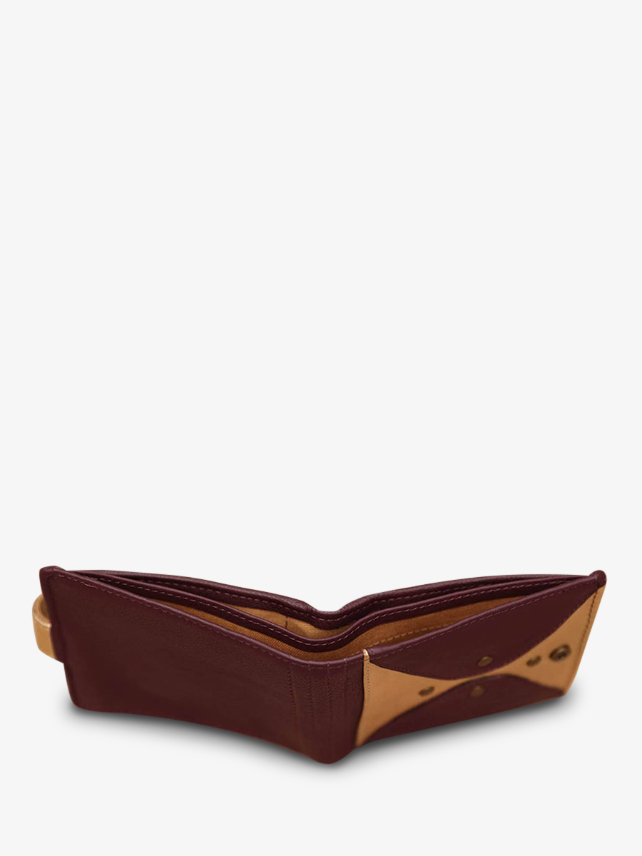 Foto-Seitenansicht-Brieftasche-Leder-Damen-violett-gold-LePortefeuille Louise-Pflaume-gold-Paul-Marius-M30-P-G