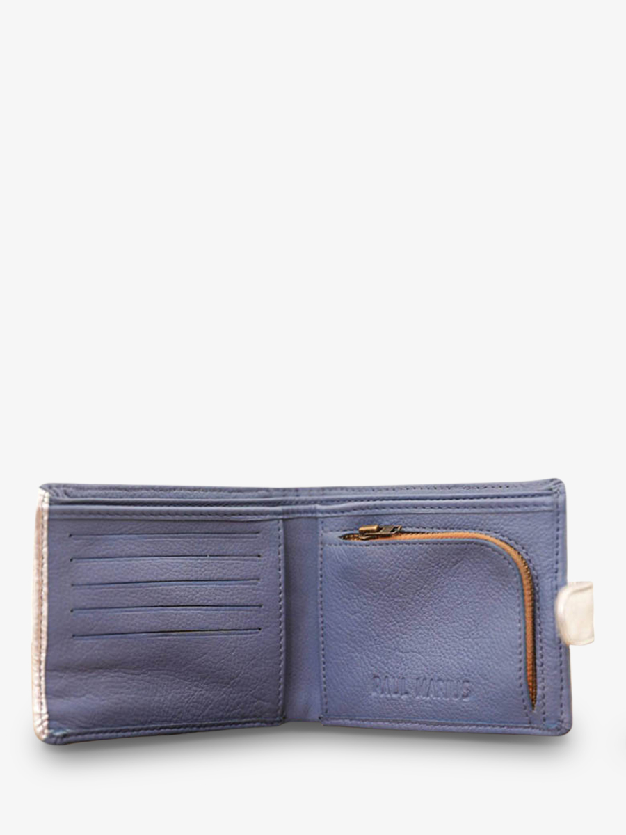 Foto-Vorderansicht-Brieftasche-Leder-Damen-blau-silber-LePortefeuille-Louise-blau-lavendel-silber-Paul-Marius-M30-BL-S