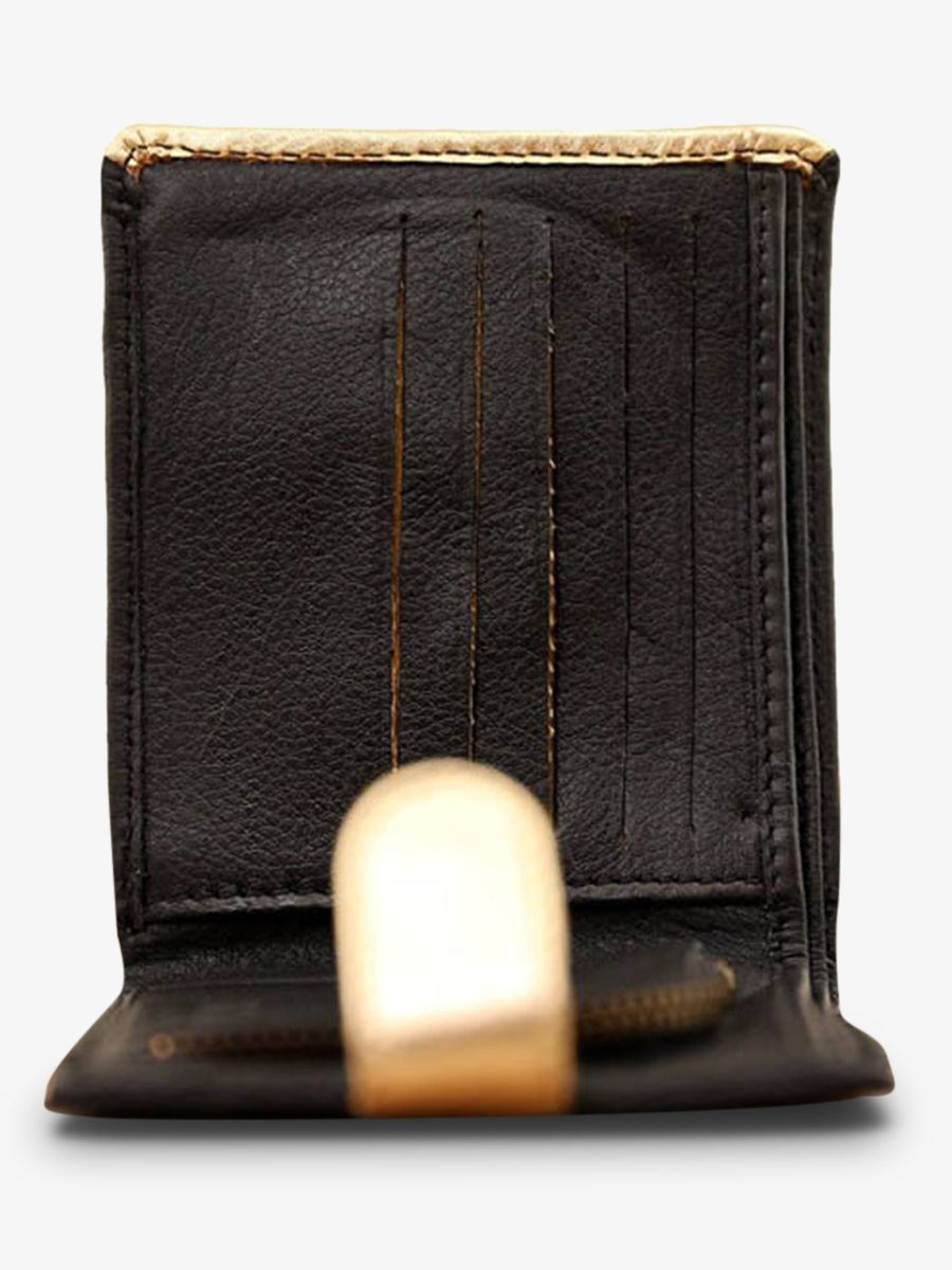 Foto-Material-Brieftasche-Leder-Damen-schwarz-gold-LePortefeuille-Louise-schwarz-gold-Paul-Marius-M30-B-G