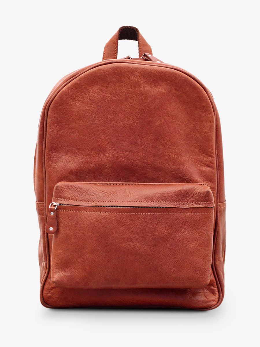 Foto-Vorderansicht-Rucksack-aus-Leder-braun-LeMariol-naturel-Paul-Marius-M200-L