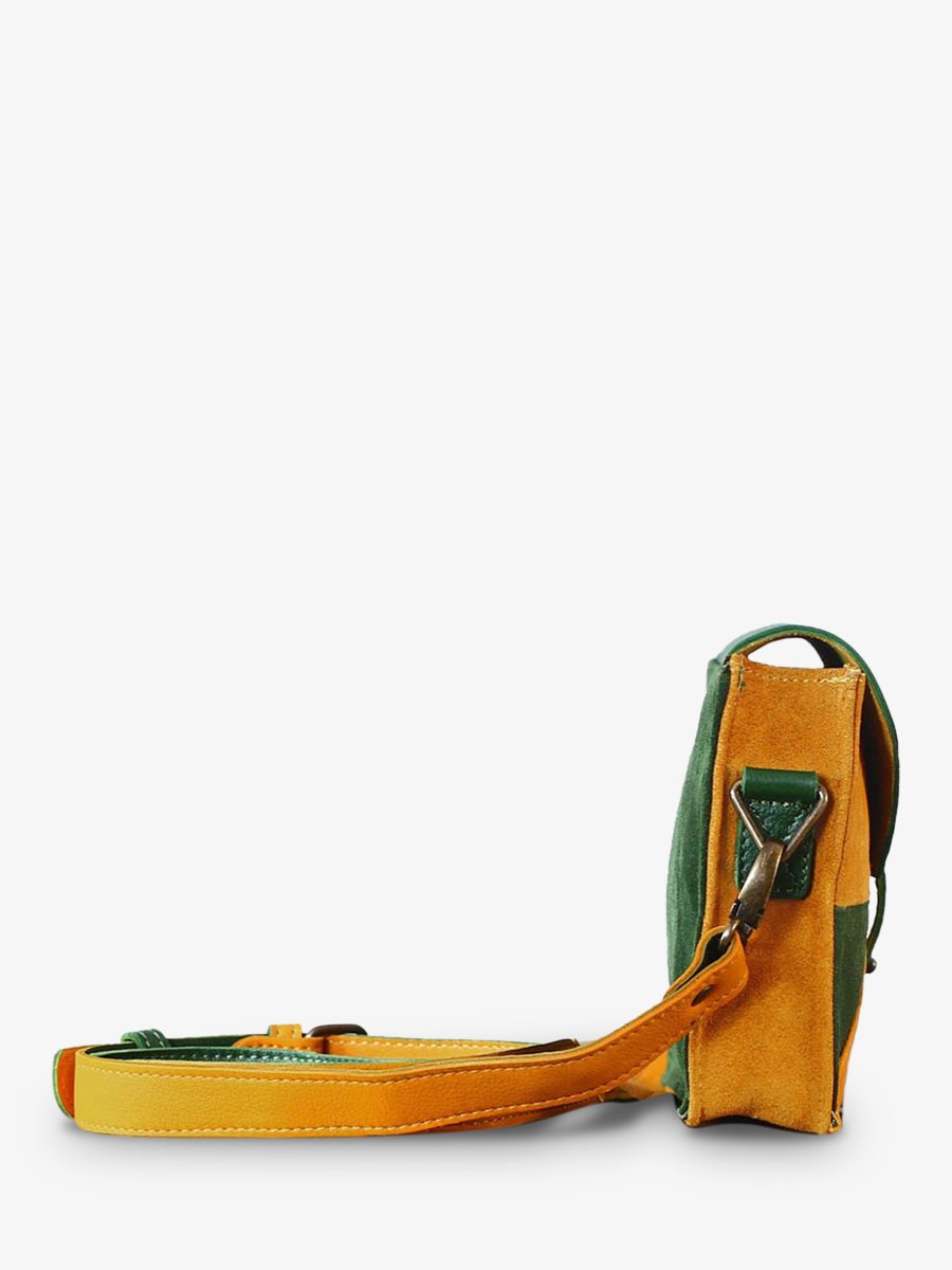 Foto-Seitenansicht-Umhängetasche-Leder-Damen-kaki-gelb-LePapillon-kaki-safran-paul-marius-w09-k-y