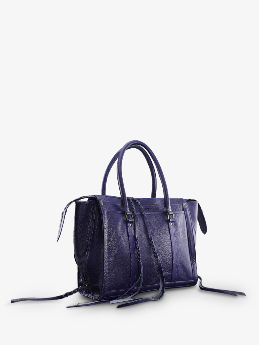 Foto-Seitenansicht-Handtasche-Leder-Damen-blau-LeRive Droite-M-Ägyptisch-blau-Paul-Marius-W19M-EGB
