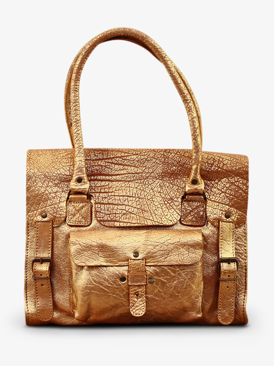 Foto-Vorderansicht-Umhängetasche-Leder-Damen-goldfarben-LeRive Gauche-M-goldfarben-Paul Marius-W01M-GD