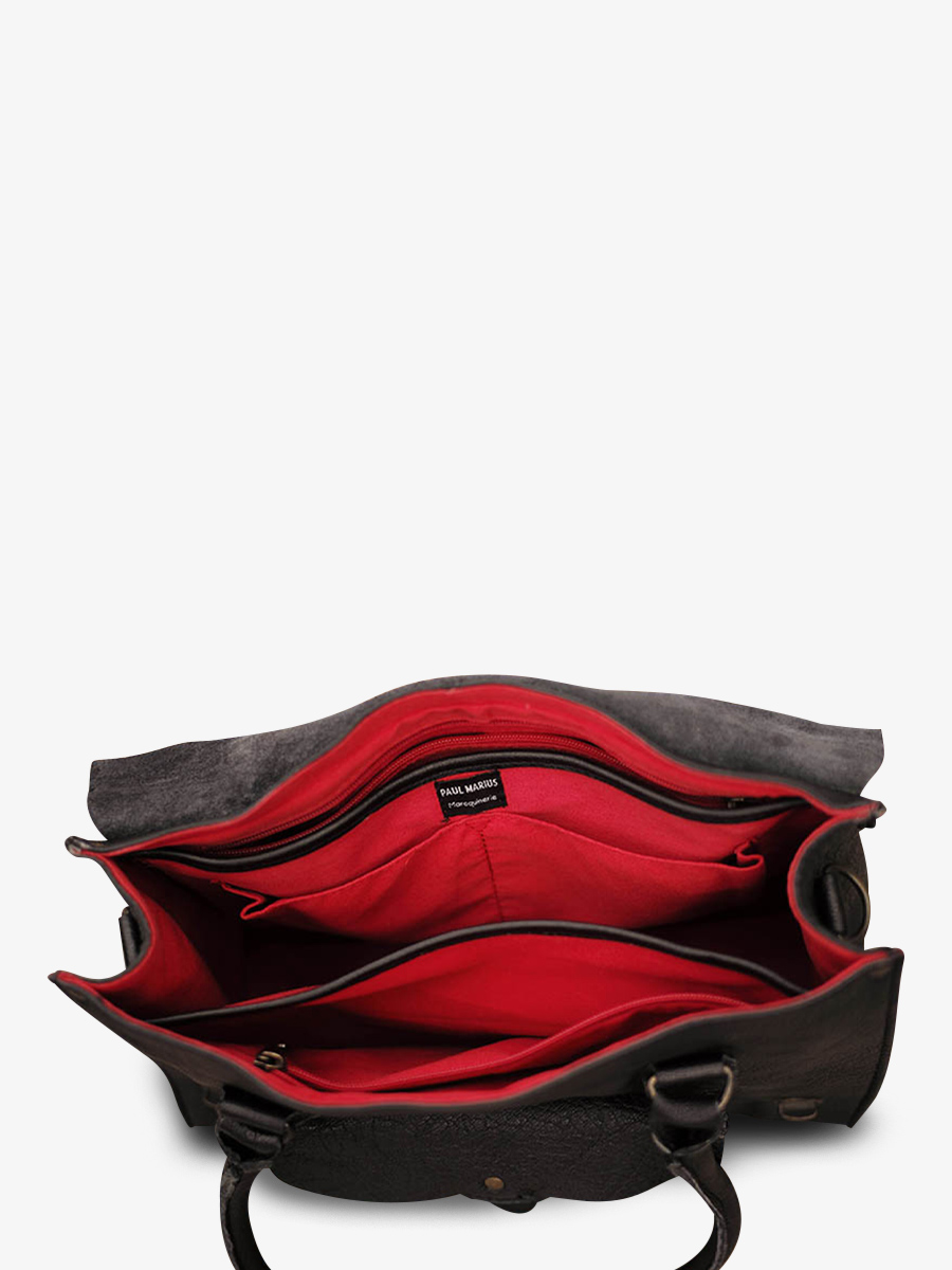 Foto-Innenansicht-Umhängetasche-Leder-Damen-schwarz-gold-LeRive Gauche-M-schwarz-gold-Paul Marius-W01M-B-G