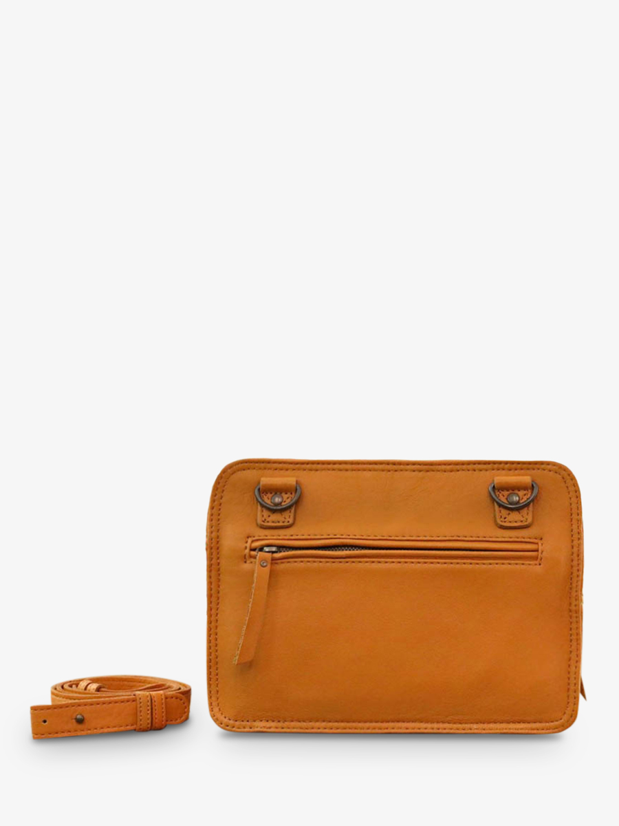 Foto-Rückansicht-Umhängetasche-Leder-Damen-gelb-silber-LeGraphique-Safran-silber-Paul-Marius-W17-Y-S