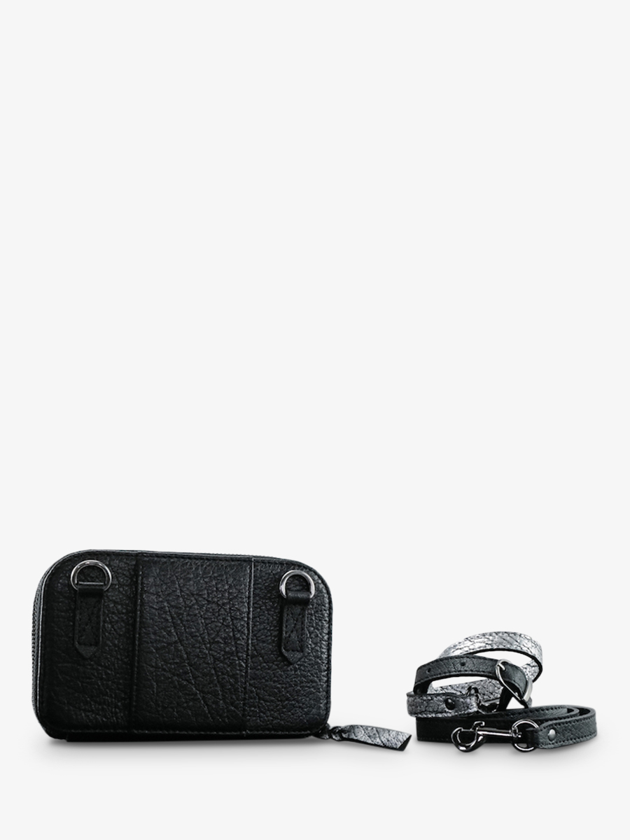 Foto-Rückansicht-Gürteltasche-Leder-Damen-silber-schwarz-Paula-silber-schwarz-Paul-Marius-M66-S-B