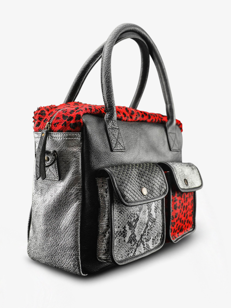 Foto-Seitenansicht-Dokumententasche-Leder-Damen-silber-schwarz-rot-ledandy-chimere-silber-schwarz-rot-paul-marius-w04-s-b-r