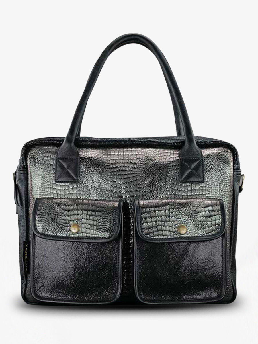 Foto-Vorderansicht-Dokumententasche-Leder-Damen-Ledandy-Onyx-Paul-Marius-W04-Onyx