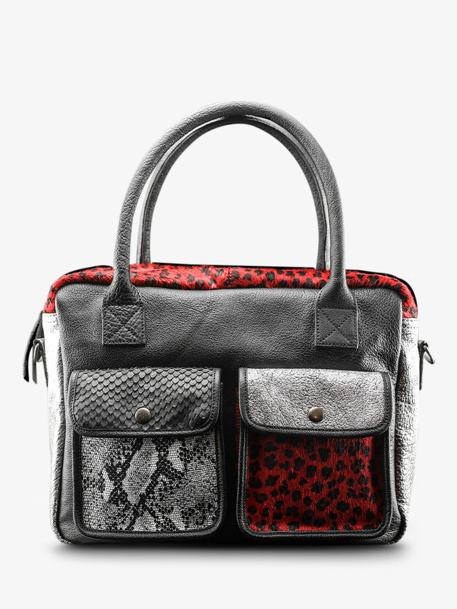 Foto-Material-Aktentasche-Leder-Damen-silber-schwarz-rot-LeDandy-Chimere-silber-schwarz-rot-Paul-Marius-W04-S-B-R