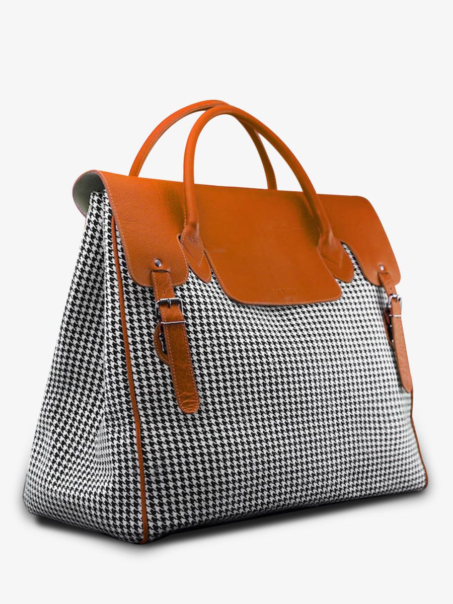 Foto-Seitenansicht-große-Reisetasche-aus-Leder-für-Herren-orange-Rouen-Delhi-Grand-Prix-Tangerine-Paul-Marius-M105-HS-O