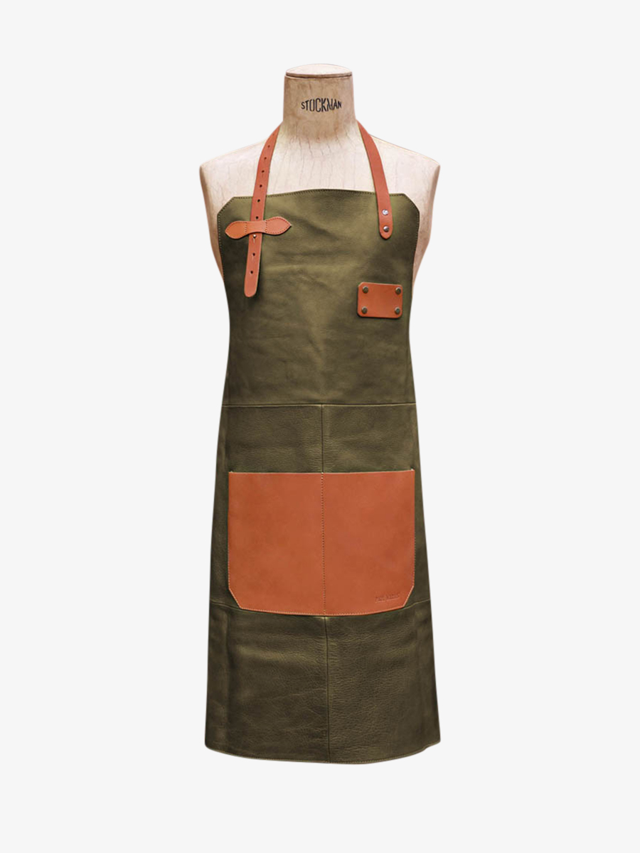Foto-Tragetasche-Lederschürze-Gartenarbeit-kaki-LeTablier-aus-Leder-kaki-Paul-Marius-APRON-LEATHER-K