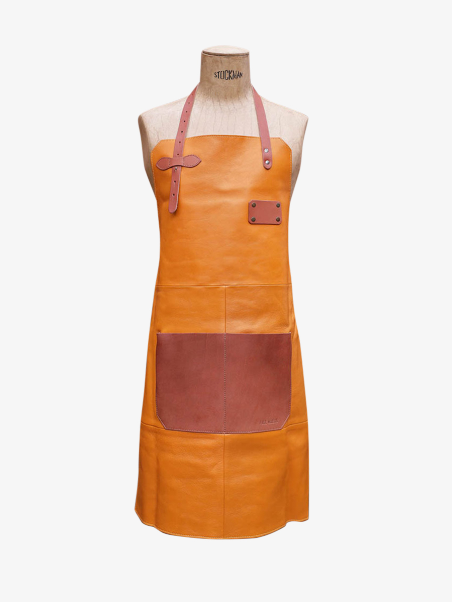 Foto-Tragetasche-Lederschürze-Gartenarbeit-gelb-LeTablier-aus-Leder-safranfarben-Paul-Marius-APRON-LEATHER-Y