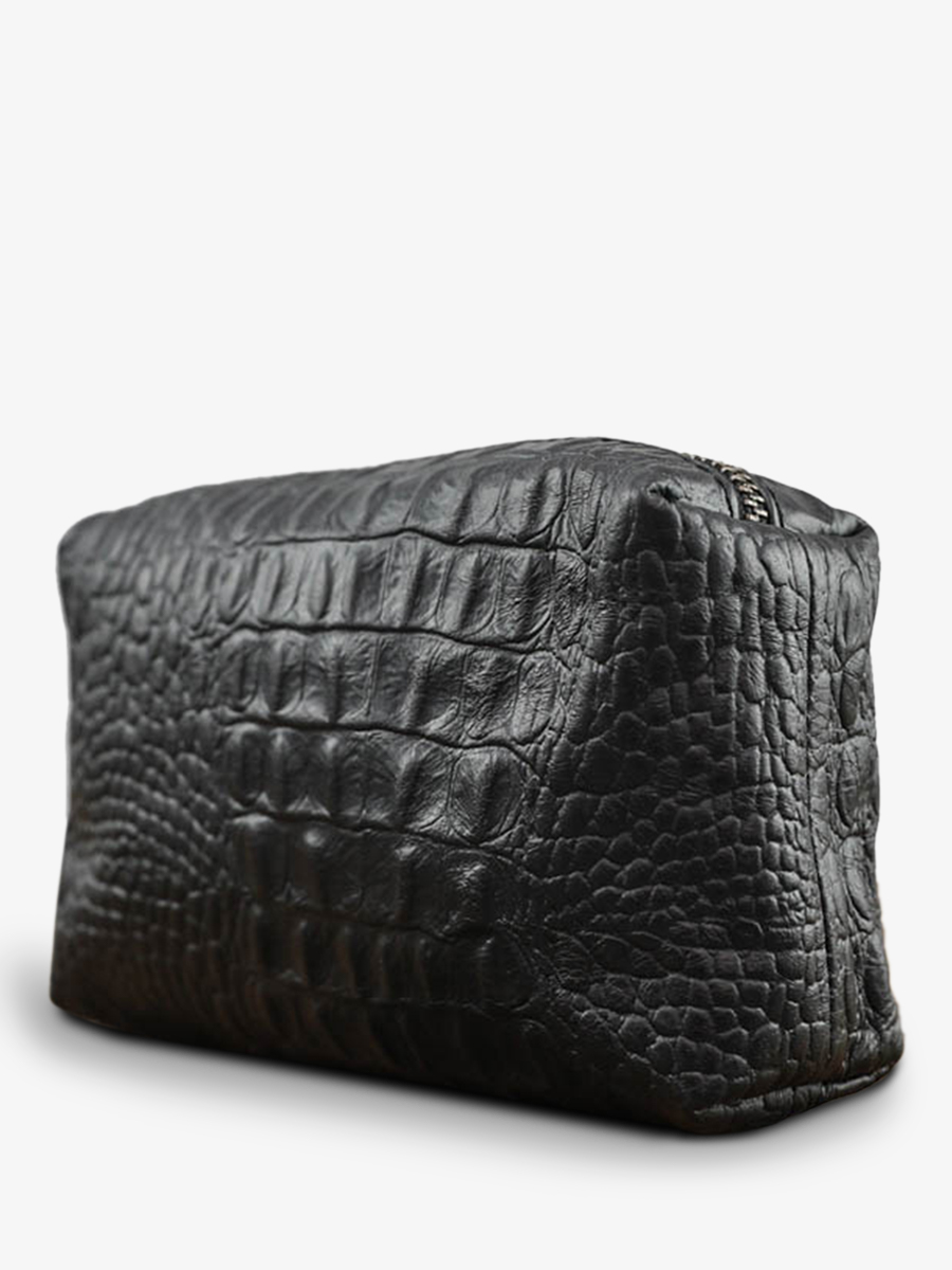 Foto-Seitenansicht-Ledertasche-für-Damen-schwarz-Adele-Python-schwarz-Paul-Marius-M500-P-B