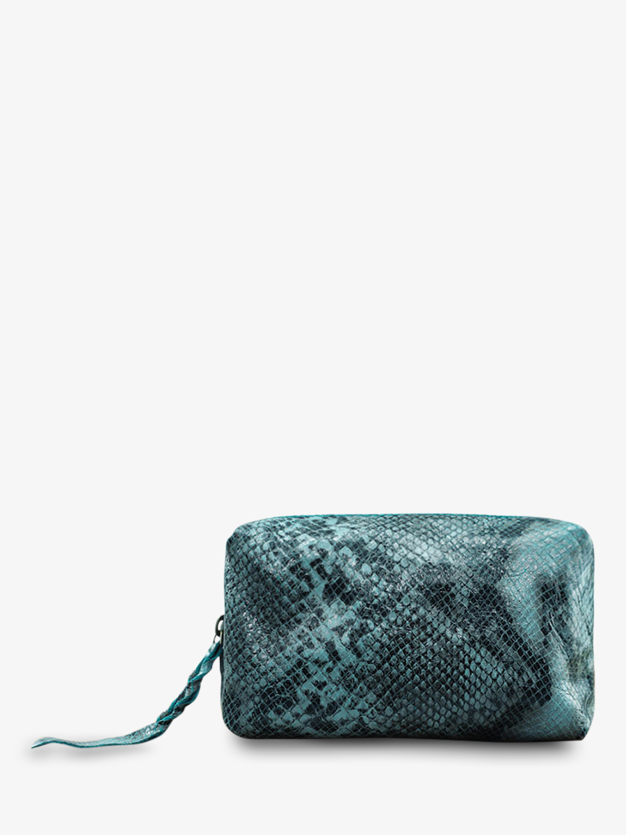 Foto-Vorderansicht-Ledertasche-Damen-blau-Adele-Python-blau-Pool-Paul-Marius-M500-P-BLU
