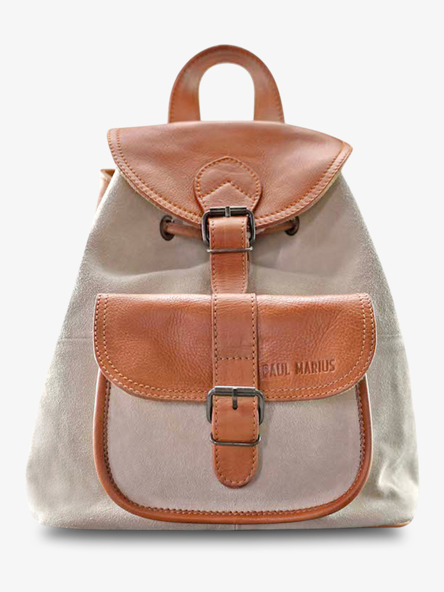 Foto-Vorderansicht-Rucksack-Leder-Damen-braun-beige-LeBaroudeur-Pampa-natur-kreide-Paul-Marius-m39-ol-cr