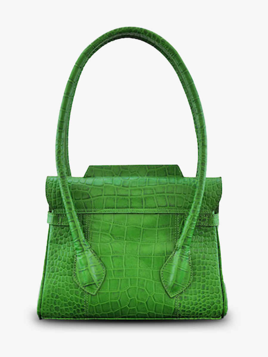 Foto-Rückansicht-Handtasche-Leder-Damen-grün-Colette-S-Alligator-Cocktail-Jade-Paul-Marius-W28S-A-GR
