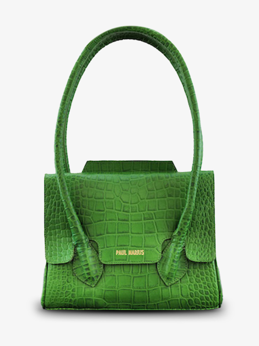 Foto-Seitenansicht-Handtasche-Leder-Damen-grün-Colette-S-Alligator-Cocktail-Jade-Paul-Marius-W28S-A-GR