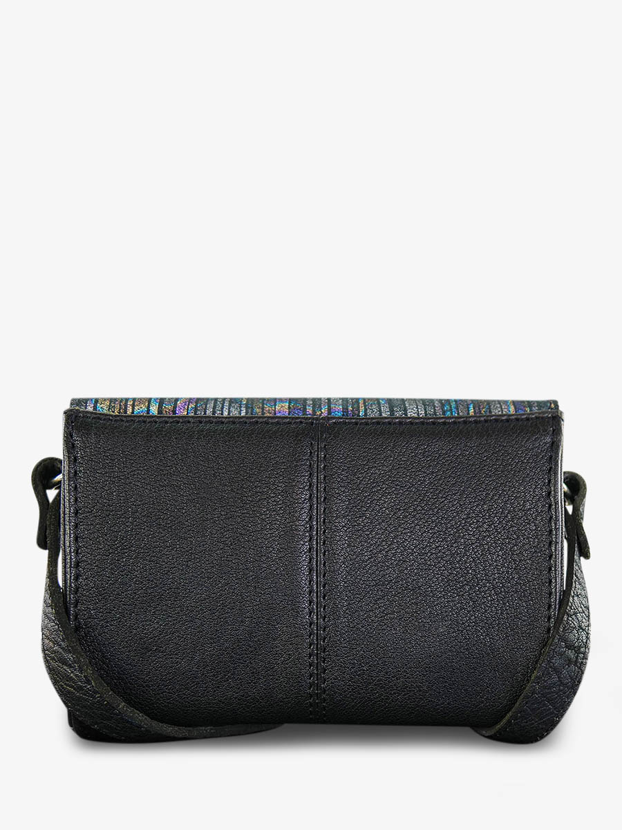 Foto-Rückansicht-Umhängetasche-Leder-Damen-mehrfarbig-Le-Mini-Indispensable-Holographique-Paul-Marius-W08S-PRP