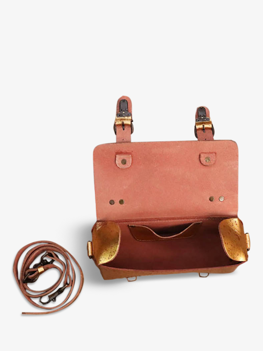 Foto-Innenansicht-Umhängetasche-Leder-Damen-golden-Lartisane-goldene-Splitter-Paul-Marius-P02-GD