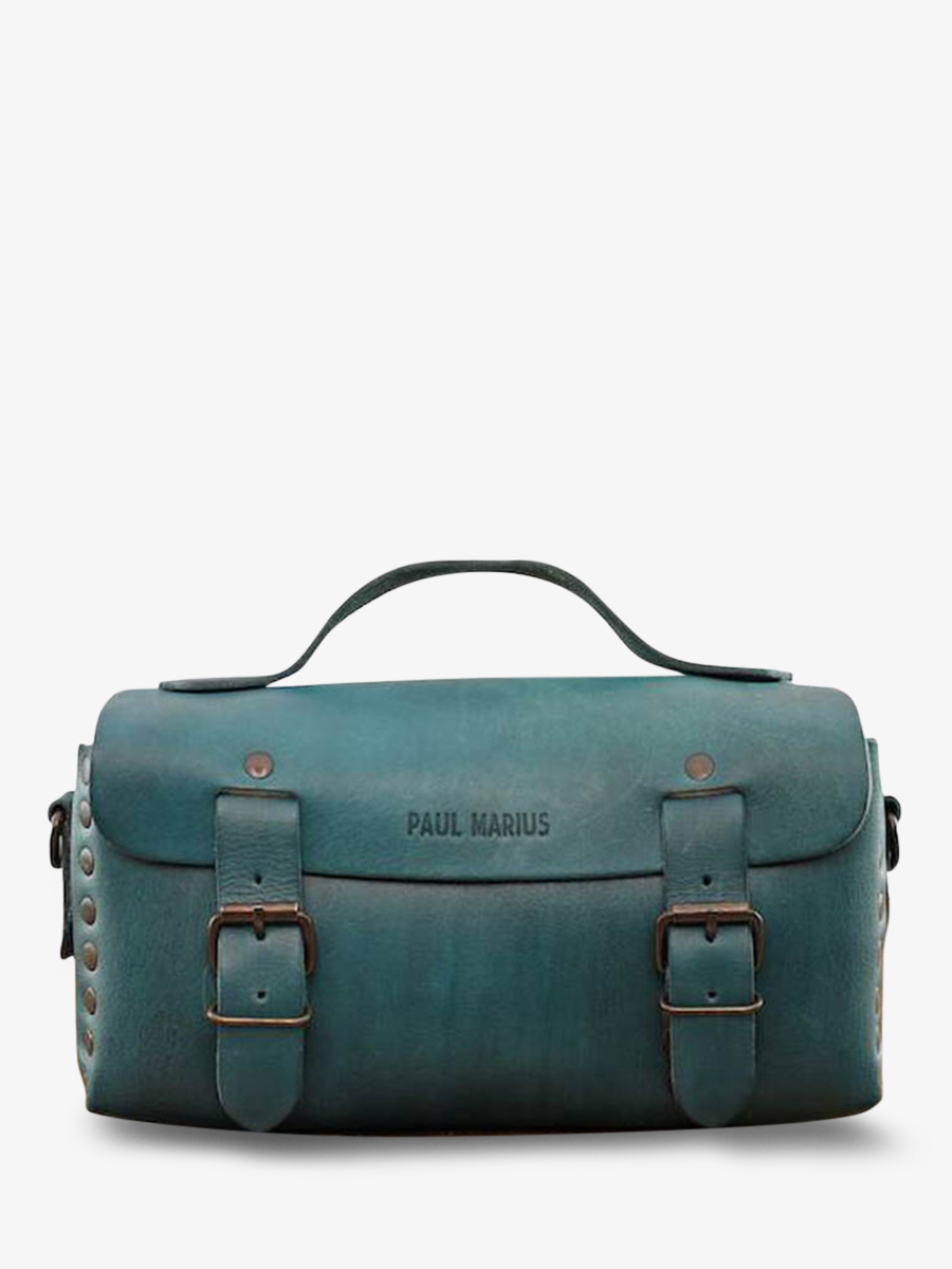 foto-ansicht-von-vorne-umhängetasche-leder-damen-blau-lartisane-blau-piscine-paul-marius-p02-blu