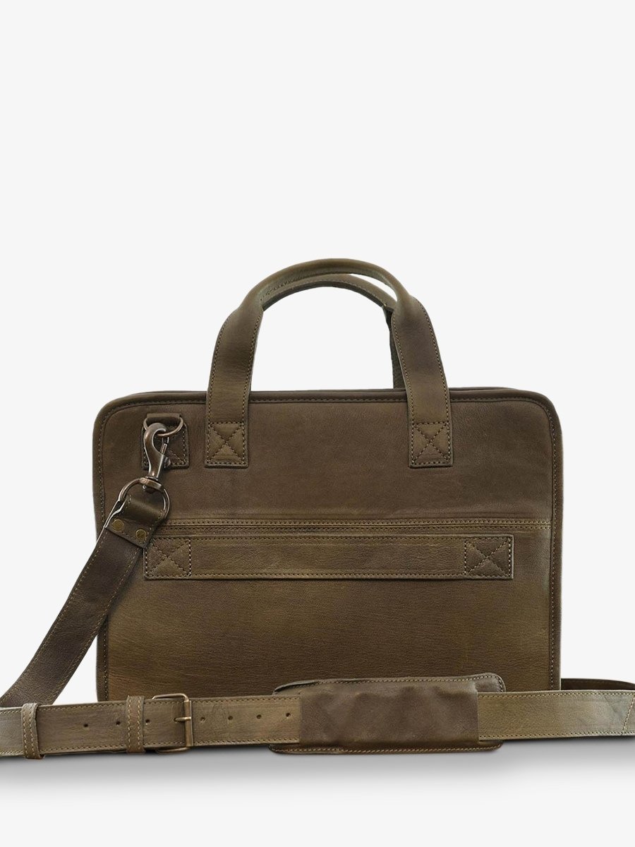 Foto-Rückansicht-Aktentasche-Leder-Herren-Kaki-LeConquérant-geflochten-Kaki-Paul-Marius-B01W-K