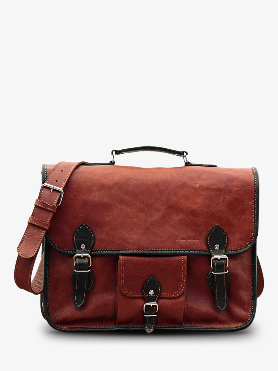 Foto-Vorderansicht-Aktentasche-Leder-braun-Le-Grand-Express-L-Naturel-Paul-Marius-M18S16L