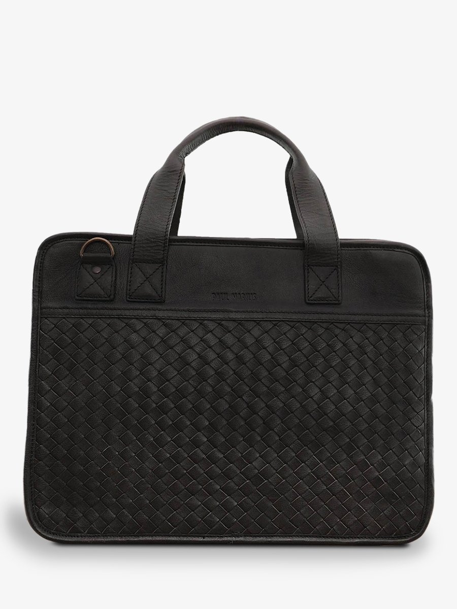 Foto-Vorderansicht-Aktentasche-Leder-Herren-schwarz-LeConquérant-Tresse-noir-paul-marius-b01w-b