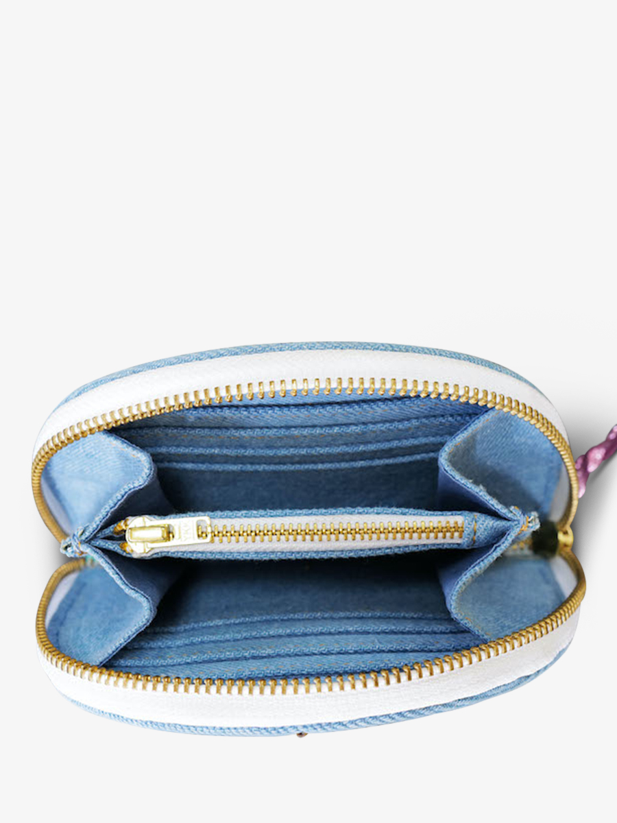 Foto-Innenansicht-Brieftasche-Leder-Damen-LePortefeuille Manon 90s Paul Marius M32 Denim