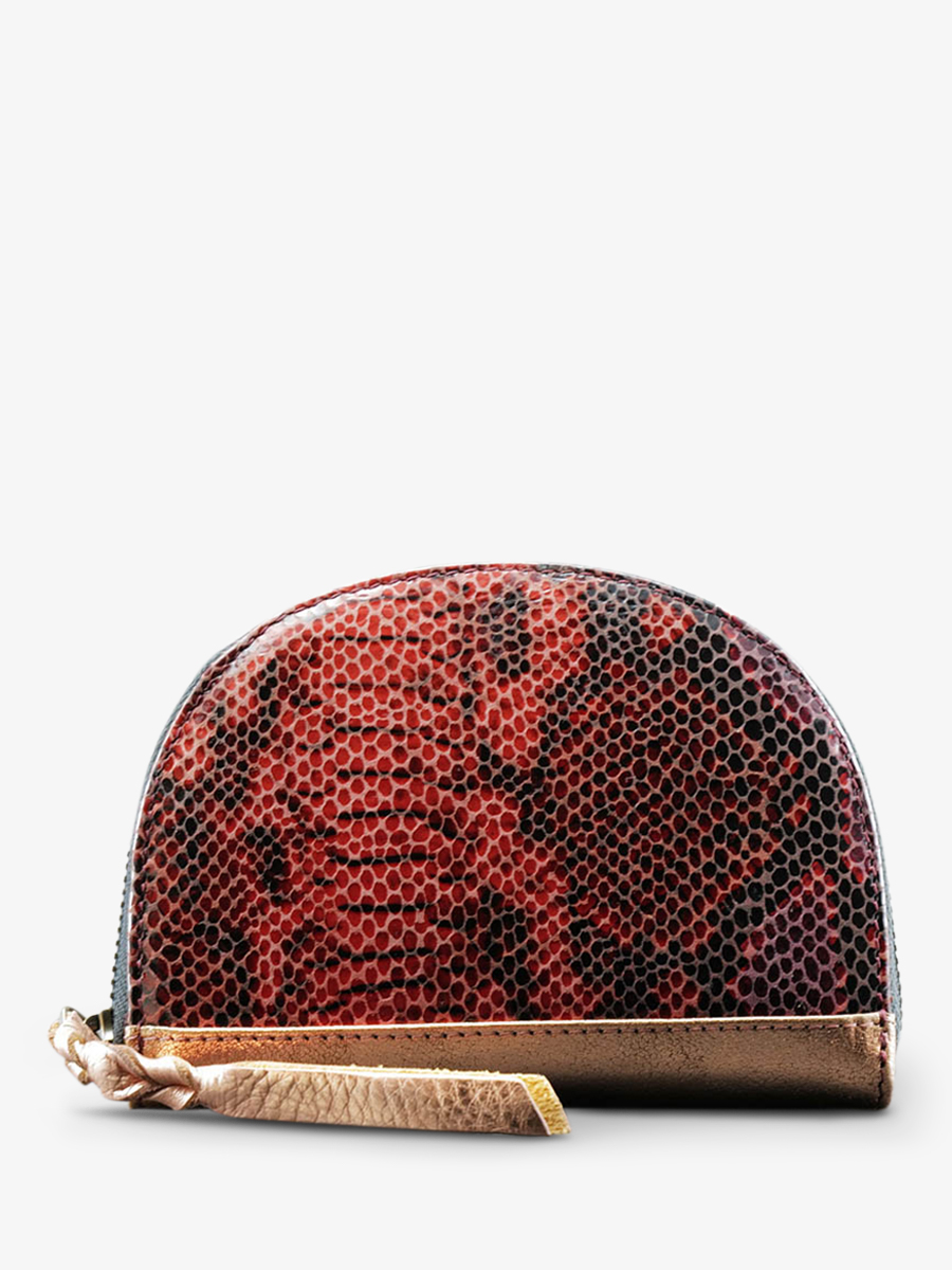 Foto-Vorderansicht-Brieftasche-Leder-Damen-rot-LePortefeuille-Manon-Python-rot-granat-Paul-Marius-M32-P-RG-G-PI