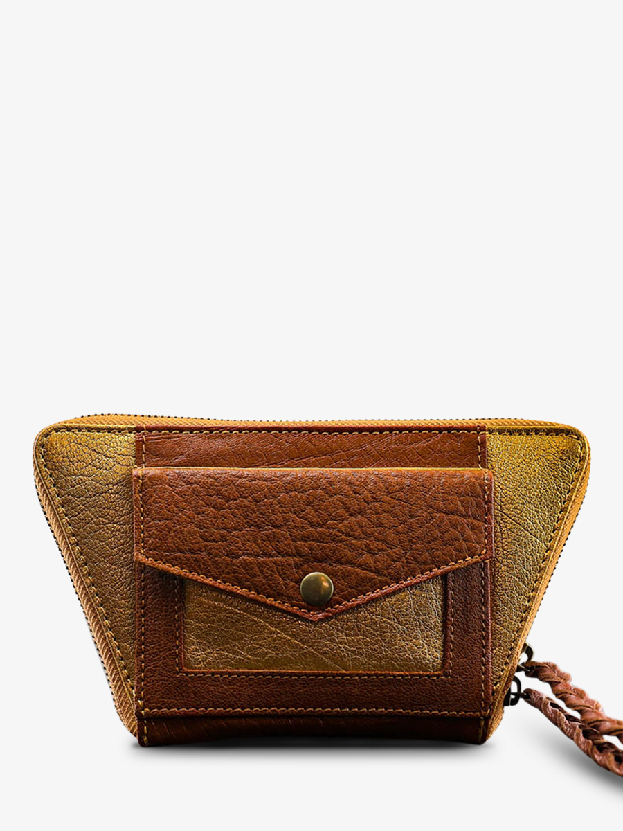 Foto-Vorderansicht-Brieftasche-Leder-Damen-braun-gold-LePortefeuille-Emma-natur-gold-Paul-Marius-w24-l-g
