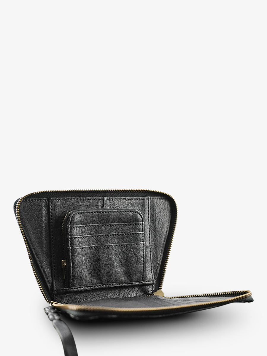 Foto-Seitenansicht-Brieftasche-Leder-Damen-silber-schwarz-LePortefeuille-Emma-Python-silber-schwarz-paul-marius-w24-p-s-b