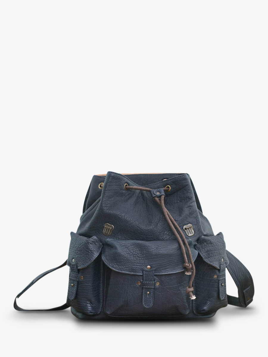 Foto-Innenansicht-Rucksack-aus-blauem-Leder-Le Meridien-Blau-Tinte-Paul Marius-M38-DB