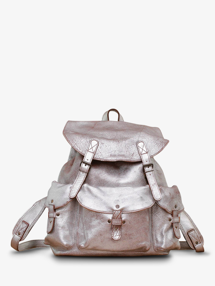 foto-ansicht-von-vorne-lederrucksack-silber-lemeridien-bernstein-silber-paul-marius-m38-bs