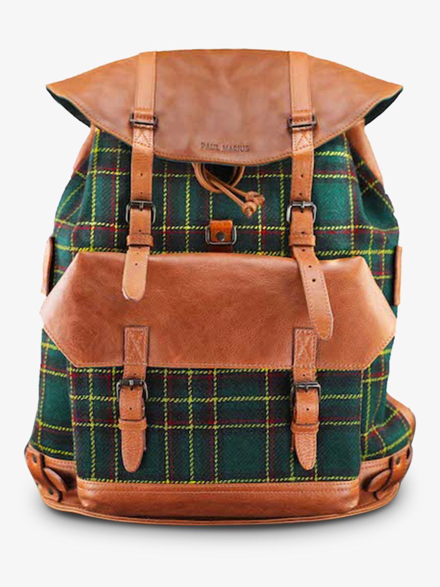 Foto-Vorderansicht-Lederrucksack-für-Herren-Monlegionnaire-Celtik-Paul-Marius-BBP-Sco-Gr-Ol