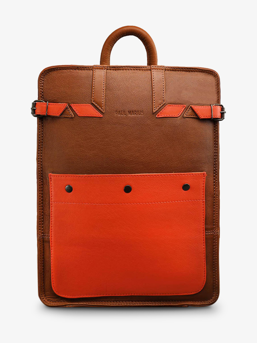 foto-ansicht-von-vorne-lederrucksack-braun-orange-lecitadin-natur-orange-paul-marius-b04-l-o