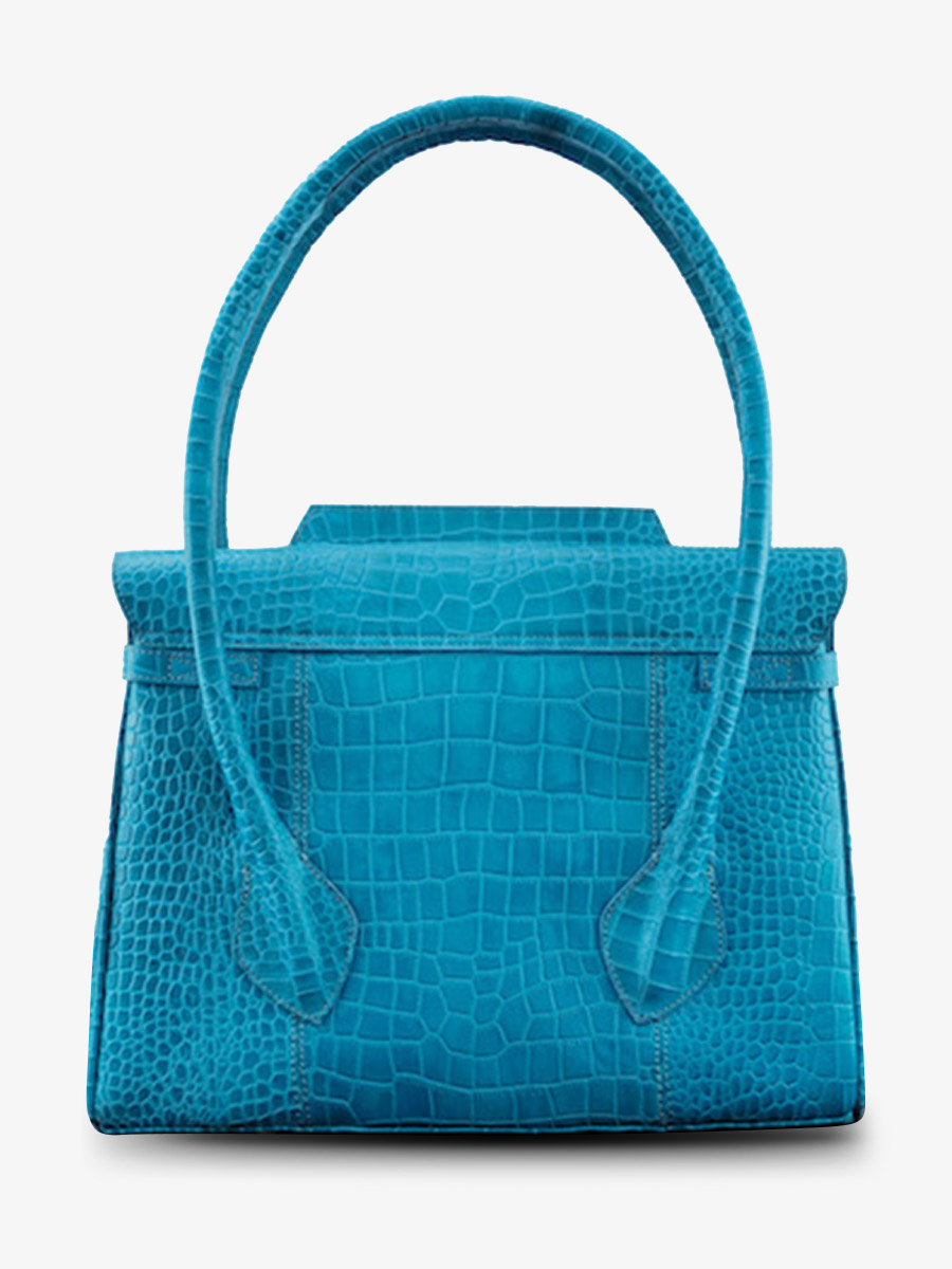 Foto-Rückansicht-Handtasche-Leder-Damen-blau-Colette-M-Alligator-Cocktail-Topas-Paul-Marius-W28M-A-BLU