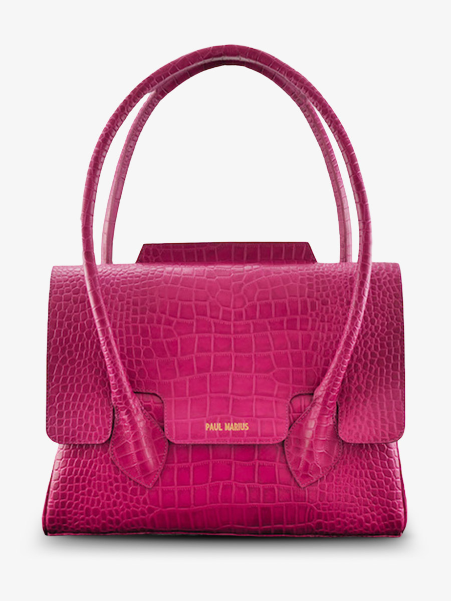 Foto-Seitenansicht-Handtasche-Leder-Damen-rosa-Colette-M-Alligator-Cocktail-Turmalin-Paul-Marius-W28M-A-PI
