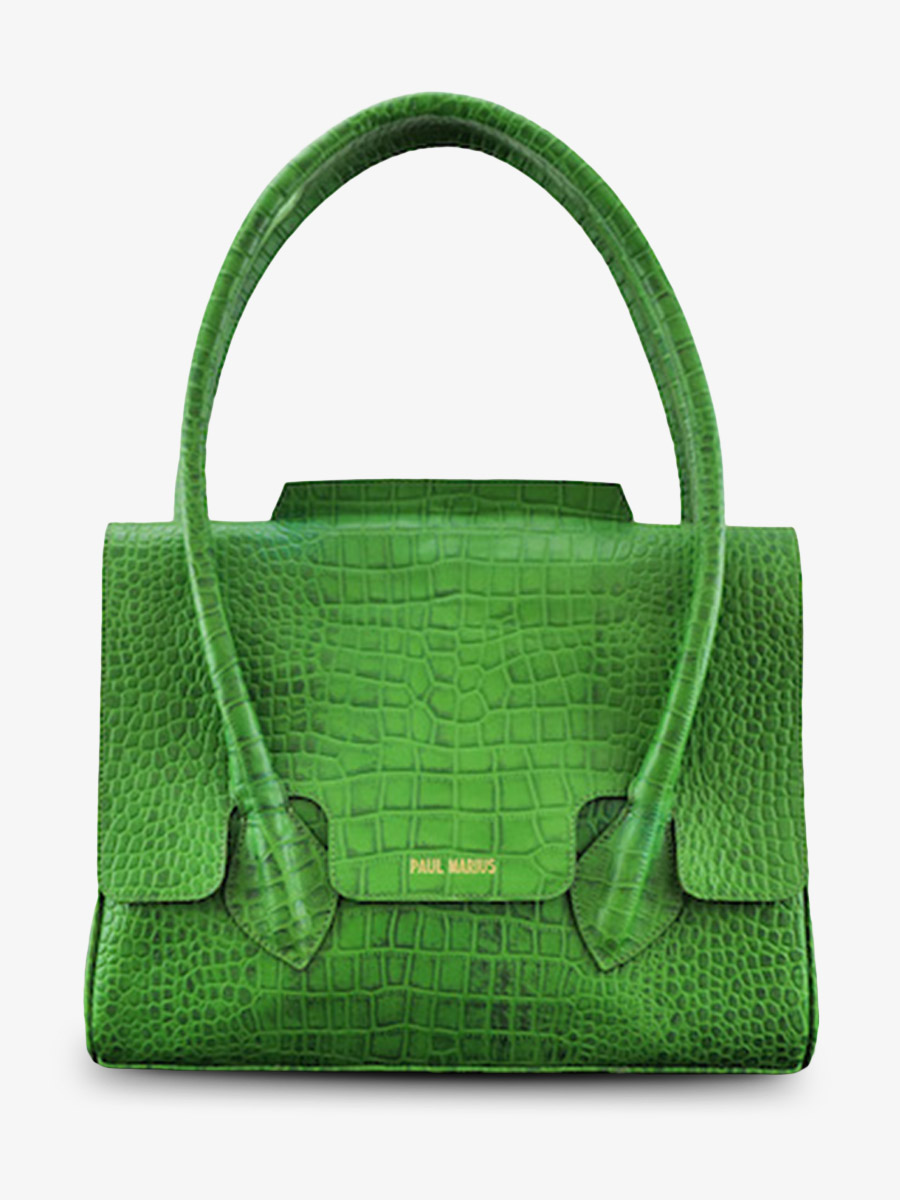 foto-ansicht-von-vorne-handtasche-leder-damen-grün-colette-m-alligator-cocktail-jade-paul-marius-w28m-a-gr