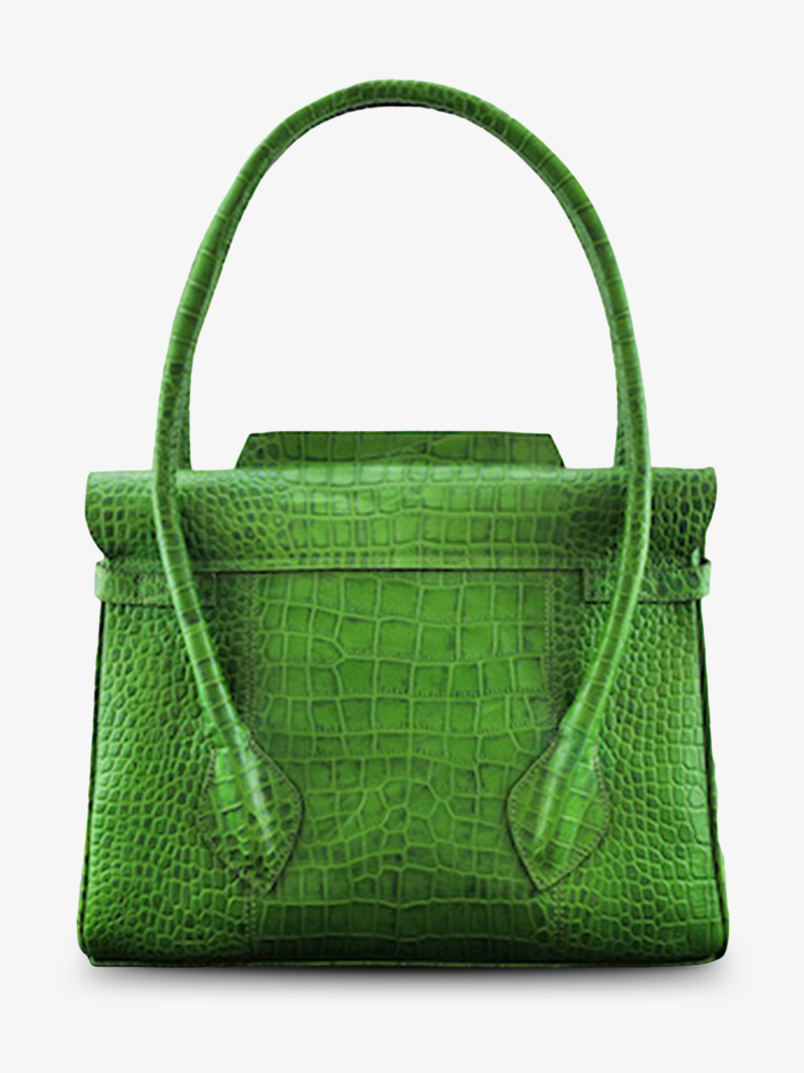 Foto-Rückansicht-Handtasche-Leder-Damen-grün-Colette-M-Alligator-Cocktail-Jade-Paul-Marius-W28M-A-GR