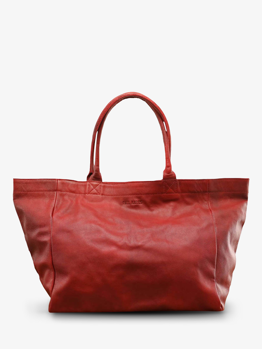 Foto-Vorderansicht-Handtasche-Leder-Damen-Paul Marius-Rot-MonPartenaire-M-Rot-Öl-Paul Marius-M300M-Gold
