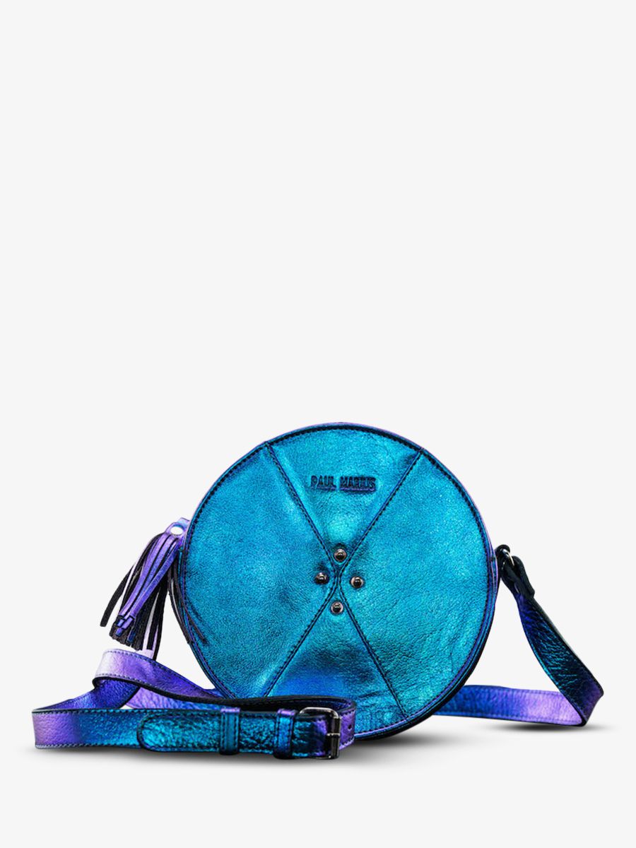 foto-frontansicht-umhängetasche-leder-rund-damen-blau-monprecieux-scarabee-paul-marius-w18-p-blu