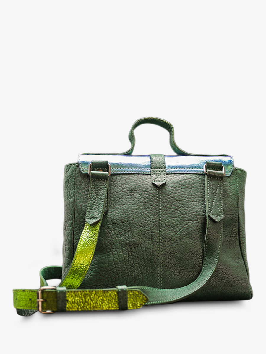 Foto-Rückansicht-Umhängetasche-Leder-Damen-mehrfarbig-LeCorneille-Chimère-Dragon-Paul-Marius-W23-CH-GR