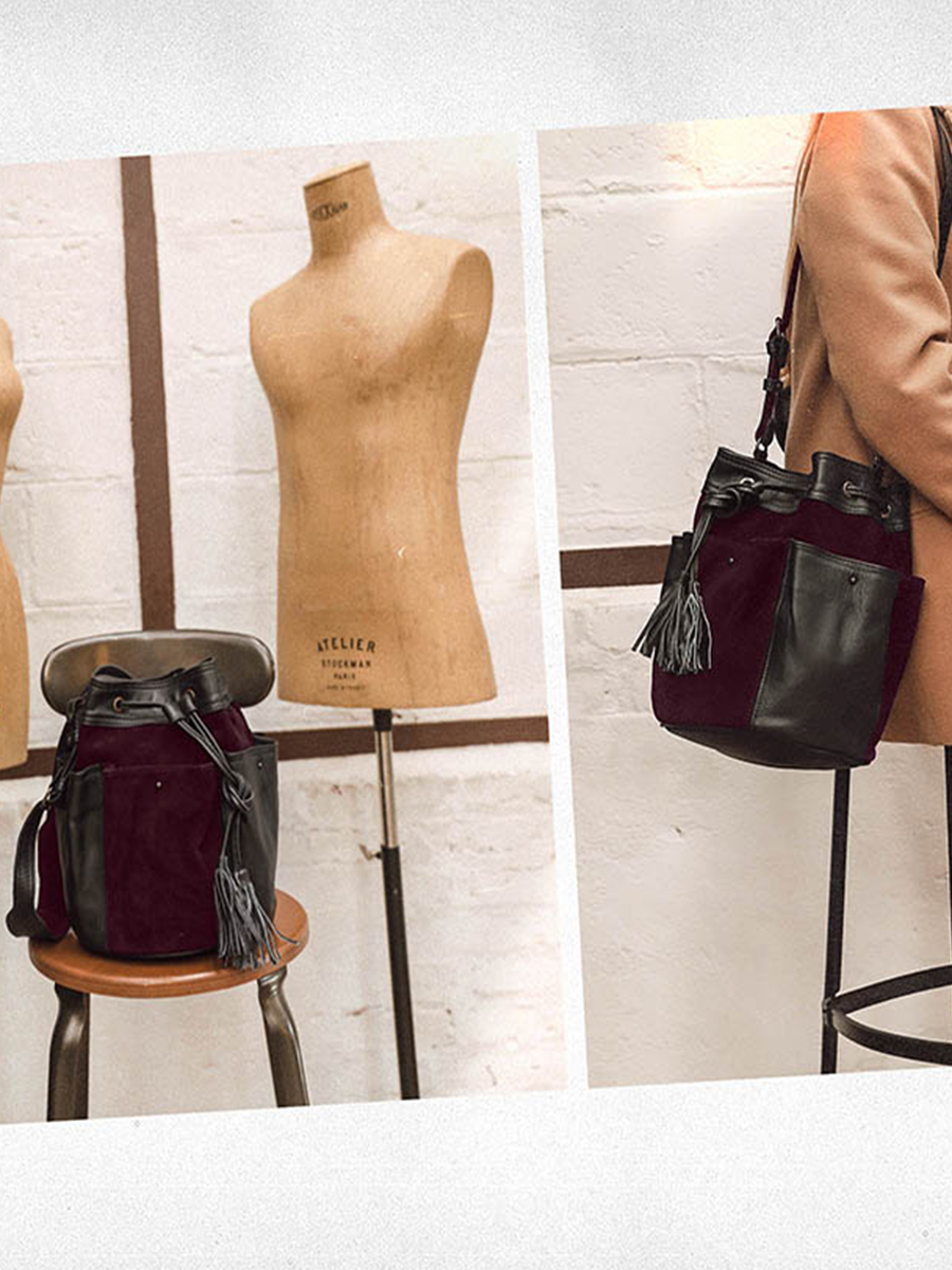 foto-trage-umhängetasche-leder-damen-schwarz-fleur-schwarz-pflaume-paul-marius-w10-b-p