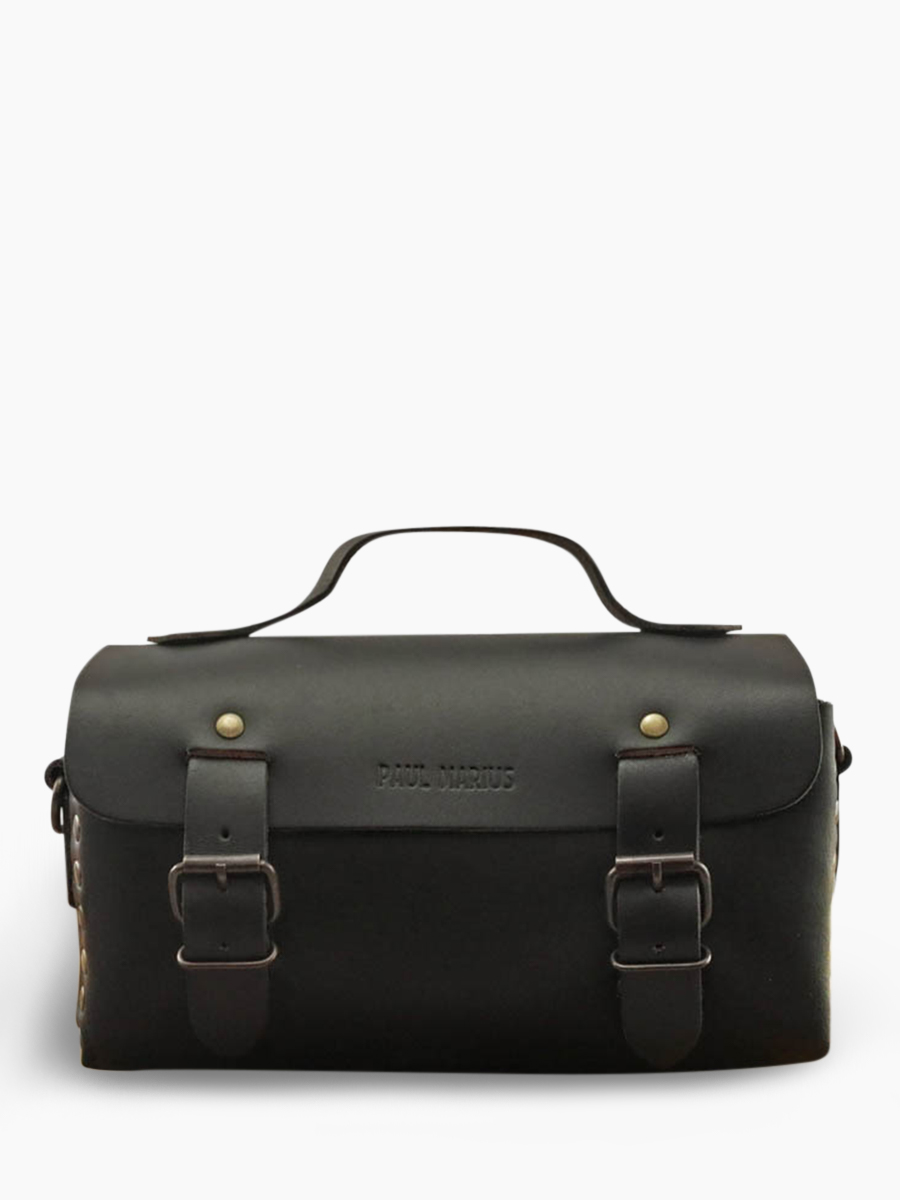 Foto-Vorderansicht-Umhängetasche-Leder-Damen-schwarz-Lartisane-Noir-Paul-Marius-P02-B