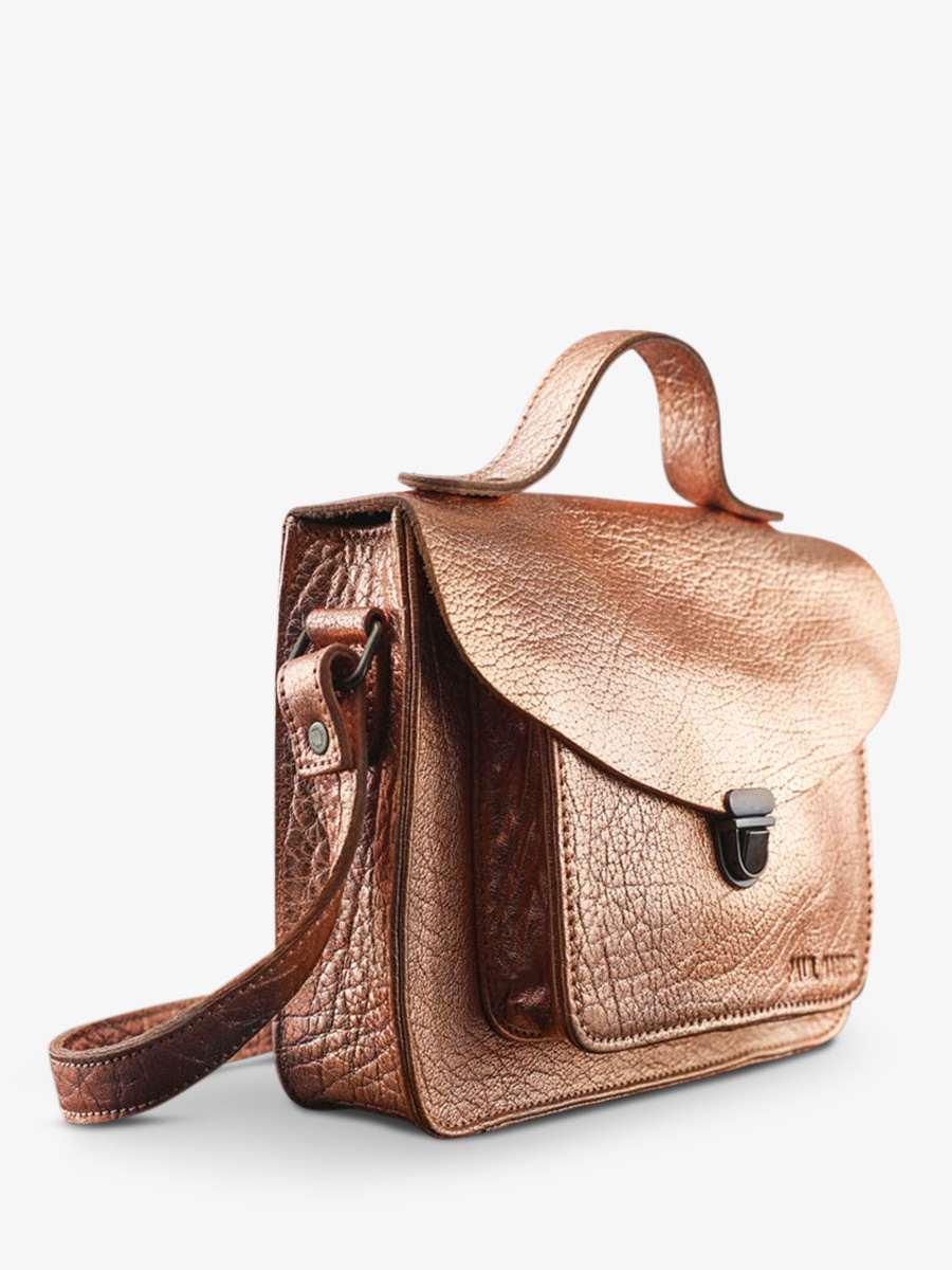 Foto-Seitenansicht-Umhängetasche-Leder-Damen-rosa-golden-Mademoiselle-George-Gold-rosa-Paul-Marius-W05-G-PI