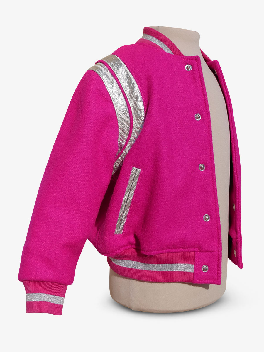Foto-Rückansicht-Teddy-Jacke-Leder-und-Stoff-LeTeddy-50s-Kinder-Fuchsia-Paul-Marius-Tdy-Fifties-Pi-2a